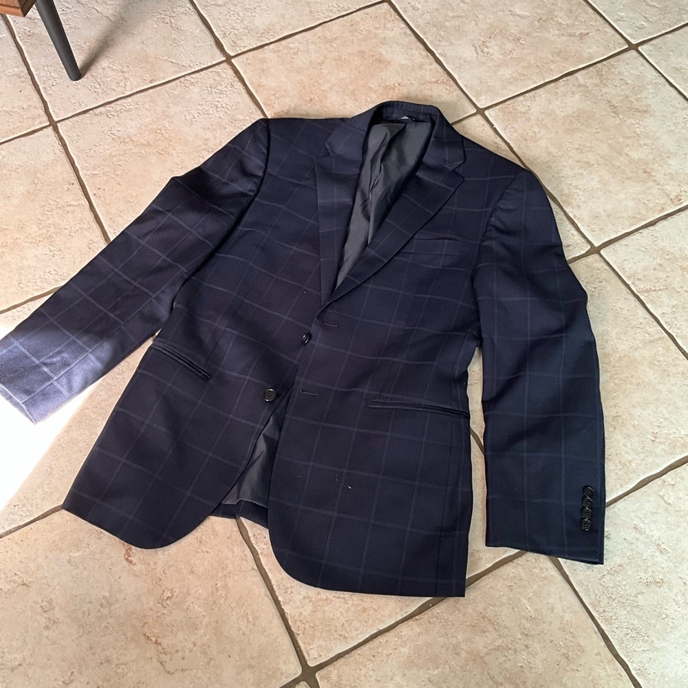Jos. A. Bank Navy Checkered Blazer